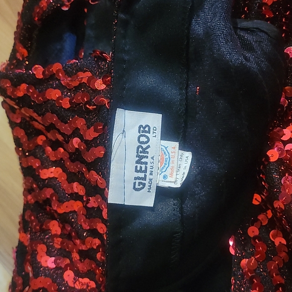 Vintage 80s Red Dress M-L - Picture 9 of 12